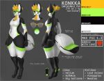 2025 3_toes animate_inanimate anthro black_body black_latex breasts canid canine digitigrade english_text eyewear eyewear_only featureless_breasts featureless_crotch feet female fox glasses glasses_only green_body green_eyes green_latex hair handles_on_tail hi_res inflatable konkka konkka_(character) latex latex_body latex_creature living_inflatable living_latex mammal model_sheet nonbinary_(lore) nude orange_body orange_hair orange_latex solo tail text thick_thighs toes wearing_glasses white_body white_latex wide_hips