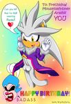  &hearts; amber_eyes balls blaze_the_cat blush bottomless cosplay erection grey grey_body hedgehog male mammal penis plain_background rainbow rainbow_background sega silver_the_hedgehog solo sonic_(series) stupid_question unknown_artist 