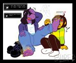 2025 5_toes ambiguous_gender anthro barefoot black_border blarf022 blush blush_lines bodily_fluids boots boots_removed border boss_monster_(undertale) bottomwear bovid caprine claws clothing deltarune denim denim_bottomwear denim_clothing dialogue dialogue_box duo_focus english_text feet female female/ambiguous foot_fetish foot_on_face footwear goat group hand_on_head hi_res human human_on_anthro humanoid_feet interspecies jeans kris_(deltarune) looking_away mammal musky_feet nose_between_toes pants plantigrade purple_body purple_scales reptile scales scalie sharp_teeth shoes shoes_removed simple_background sitting sitting_on_ground smelly smelly_feet smoke stink_fumes susie_(deltarune) sweat sweatdrop teeth text text_box toe_claws toes tongue tongue_out toriel torn_bottomwear torn_clothing torn_jeans torn_pants undertale_(series) white_background yellow_smoke yellow_toe_claws