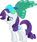  cutie_mark equine eyeshadow female feral friendship_is_magic fur green hasbro hat horn horse makeup mammal mowza2k2 my_little_pony peacock_feather plain_background pony rarity_(mlp) solo transparent_background unicorn white_fur 