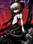  blonde_hair bow flat_chest hair_bow hakika insect_girl kurodani_yamame monster_girl navel nude red_eyes short_hair slit_pupils solo spider_girl touhou 