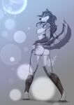  absurd_res anthro breasts butt canid canine canis female hair hi_res long_hair looking_at_viewer looking_back mammal munsu89 nude solo wolf 