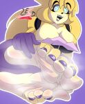  5_toes anthro barefoot bear blue_eyes breasts brown_body brown_fur brown_hair colored_nails eyeshadow fan_character feet female five_nights_at_freddy&#039;s foot_fetish foot_focus freckles fredbear_(fnaf) fredbear_(lesangd_tw) fur hair hi_res humanoid_feet lesangd_tw lipstick makeup mammal musk musk_clouds musky_feet nails plantigrade purple_eyeshadow purple_lipstick purple_nails scottgames smelly smelly_feet soles solo steamy_feet stink_fumes toes 