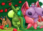  apple bat big_breasts big_butt breasts butt chubby crocodile dragon female fruit male mammal morbidly_obese nipples overweight reptile scalie side_boob thighs thong vdisco wings 