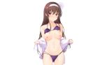  6u_(eternal_land) bikini blush breasts brown_eyes brown_hair kasumigaoka_utaha navel nipples photoshop saenai_heroine_no_sodatekata swimsuit undressing white 