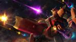  absurdres battle beam_cannon copyright_notice energy_beam explosion firing funnels_(gundam) gatling_gun gundam gundam_battle_operation_2 heavy_gundam highres machinery mecha mecha_focus mobile_suit msv-r:_the_return_of_johnny_ridden muzzle_flash nebula no_humans official_art painting_(medium) realistic robot scan science_fiction shoulder_cannon space sunrise_(company) tenjin_hidetaka traditional_media v-fin yellow_visor 