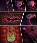  2025 absurd_res animal_genitalia ant antennae_(anatomy) anthro anthro_pred anthro_prey arthropod artist_logo bodily_fluids brown_body comic cravenexx dialogue digestion duo english_text erection first_person_view fully_inside genital_slit genitals grimm_(hollow_knight) hi_res hymenopteran insect inside_stomach internal larger_male larger_pred logo male male/male male_anthro male_pred male_prey nude_anthro nude_male oral_vore penis prey_pov saliva size_difference smaller_male stomach_acid swallowing text unwilling_prey vore x-ray_view 