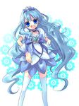  bad_id bad_pixiv_id blue blue_choker blue_eyes blue_hair blue_skirt choker cure_marine heartcatch_precure! kosuzume kurumi_erika long_hair magical_girl precure skirt solo thighhighs very_long_hair 