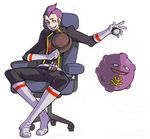  boots gloves hat koffing lambda_(pokemon) nintendo pokemon purple_hair team_rocket 