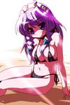  bikini blue_eyes braid breasts izayoi_sakuya medium_breasts miuku_(marine_sapphire) short_hair silver_hair solo swimsuit touhou twin_braids 