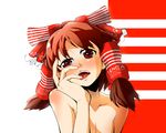  artificial_vagina bad_id bad_pixiv_id bare_shoulders blush bow brown_hair collarbone face finger_in_mouth hair_bow hakurei_reimu hands hokuto_(scichil) parody red_eyes short_hair solo tenga tongue touhou 