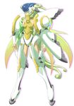  alternate_costume ar_tonelico ar_tonelico_ii armor bad_id bad_pixiv_id boots detached_sleeves fairy_wings frelia full_body green_hair helmet high_heels inazuma_musuko insect_wings long_hair mechanical_wings shoes simple_background solo standing thigh_boots thighhighs very_long_hair wings 