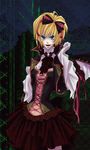  alternate_costume alternate_hairstyle blonde_hair blue_eyes bow corset kagamine_rin ribbon ryuuno_naku_hakoniwa_yori_(vocaloid) short_hair skirt solo vocaloid 