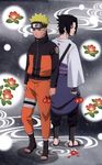  absurdres artist_request back-to-back highres multiple_boys naruto naruto_(series) naruto_shippuuden official_art scan uchiha_sasuke uzumaki_naruto 