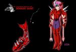  80&#039;s 80's 80s armor chains cloth constellation dorado_leda fish girly glam knights_of_the_zodiac male male_focus mythology oldschool pink_hair saint_seiya 