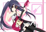  bad_id bad_pixiv_id black_hair brown_eyes don't_say_&quot;lazy&quot; dress guitar instrument k-on! long_hair nakano_azusa solo tatapopo thighhighs twintails 