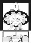  1girl braid comic creamer_(vessel) greyscale hat highres kirisame_marisa monochrome morichika_rinnosuke ooide_chousuke smile tea_set touhou translated witch_hat 