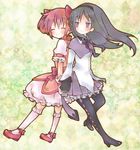  2girls akemi_homura artist_request black_hair eyes_closed female kaname_madoka long_hair maccha_monaka magical_girl mahou_shoujo_madoka_magica multiple_girls pink_hair purple_eyes shiropuni short_hair 