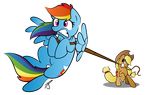  absurd_res alpha_channel applejack_(mlp) blonde_hair blue_fur cutie_mark duo equine female feral friendship_is_magic fur hair hasbro hat hi_res horse lasso littletiger488 mammal multi-colored_hair my_little_pony pegasus plain_background pony rainbow_dash_(mlp) rainbow_hair transparent_background wings 