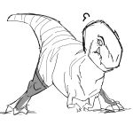 1:1 2022 4chan_anon anonymous_artist claws clothing dinosaur fang_(primal) fangs female feral greyscale legwear looking_at_viewer monochrome prehistoric_species primal_(series) reptile scalie simple_background sketch snaggle_teeth solo stockings teeth toe_claws toeless_legwear toeless_stockings unknown_artist white_background