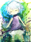  .flow colorful eyes_closed music_note musical_note sabitsuki short_hair skirt white_hair 