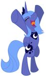  equine female friendship_is_magic happy hasbro horn horse mammal my_little_pony pegasus plain_background pony princess_luna_(mlp) solo standing theknysh transparent_background winged_unicorn wings yay 