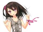  black_hair kantoku pink_eyes shizuku_(kantoku) white 