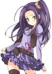  bad_id bad_pixiv_id belt black_legwear jewelry kurokawa_eren long_hair necklace one_side_up precure purple_hair purple_shirt purple_skirt seiren_(suite_precure) shirt skirt solo suite_precure thighhighs vest yellow_eyes yukiwo zettai_ryouiki 