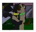  anthro black black_fur brown brown_fur canine cat collar couple dog duo eyes_closed feline female fido_(housepets!) flat_chested fur housepets! interspecies kissing love male mammal sabrina_(housepets!) spots straight tail tan unknown_artist vg_tails webcomic 