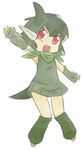  axew chibicyndaquil gijinka green personification pokemon red_eyes 