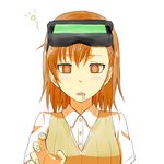  bad_id bad_pixiv_id blush_stickers brown_eyes brown_hair drooling head_mounted_display misaka_imouto ohagi1010 saliva school_uniform solo to_aru_kagaku_no_railgun to_aru_majutsu_no_index uniform 