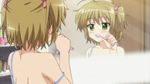  animated animated_gif blond_hair blonde_hair bra brushing_teeth gif green_eyes kurabu_katsuyo lingerie lowres r-15 toothbrush twintails underwear 