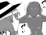  bow comic faceless faceless_female greyscale hair_bow hat hat_bow jeno monochrome multiple_girls touhou usami_renko 