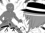  bow comic faceless faceless_female from_behind greyscale hat hat_bow jeno monochrome multiple_girls touhou usami_renko 