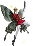  1boy aqua_eyes artist_request black_boots black_gloves black_hair boots bug butterfly butterfly_wings colored_skin crown demon_(megami_tensei) gloves highres holding holding_sword holding_weapon insect_wings oberon_(megami_tensei) official_art persona persona_5 persona_5:_the_phantom_x shin_megami_tensei solo sword third-party_source transparent_background weapon white_skin wings yellow_butterfly 