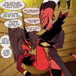 2025 balls black_clothing black_eyes black_gloves black_handwear black_horn black_jacket black_topwear blitzo_(helluva_boss) bottomwear bottomwear_around_legs bottomwear_down breasts cleavage clothed clothing clothing_around_legs cucked_through_time demon dialogue duo english_text erection eye_contact female female_penetrated fingerless_gloves genitals gloves grey_hair hair handwear hellaverse helluva_boss hi_res horn humanoid humanoid_on_humanoid humanoid_penetrated humanoid_penetrating humanoid_penetrating_humanoid imp intraspecies jacket kojot legs_up looking_at_another male male/female male_penetrating male_penetrating_female markings millie_(helluva_boss) mole_(marking) not_furry open_mouth pants pants_around_legs pants_down partially_clothed penetration penis profanity red_balls red_body red_clothing red_eyes red_jacket red_penis red_skin red_topwear sex sharp_teeth side_view speech_bubble teeth text time_travel topwear white_body white_horn white_skin yellow_sclera