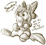  applebloom_(mlp) black_and_white bow cub equine female feral friendship_is_magic hair hasbro horse mammal monochrome my_little_pony plain_background pony sketch socks solo tail thorn thorn_(artist) white_background young 