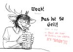 2025 alcohol anthro beer beverage container cup deer dialogue drinking_glass english_text eyewear german_text glass glass_container glass_cup glass_mug glasses hi_res hladilnik holding_container holding_cup holding_glass holding_mug holding_object male mammal marylin_(hladilnik) mug solo text
