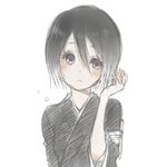  bad_id bad_pixiv_id black_eyes black_hair bleach blush child face hair_between_eyes kuchiki_rukia lowres nagumo_kuu short_hair simple_background sketch solo sweatdrop upper_body 