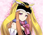  animal_hat brown_hair face hat long_hair mawaru_penguindrum pink_eyes princess_of_the_crystal solo takakura_himari uguisu_kagura upper_body 