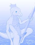  erection looking_at_viewer male monochrome penis pole reptile scalie sketch sketchy solo unknown_artist water 