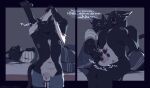 2025 anthro areola balls bed bedding bedroom begging black_body black_border black_fur black_tail blanket blue_bottomwear blue_clothing blue_shorts bodily_fluids border bottomwear clothed clothed/nude clothed_anthro clothed_male clothing comic crying dark desperation dialogue digital_drawing_(artwork) digital_media_(artwork) domestic_cat duo edging english_text erect_nipples erection eyebrows eyes_closed fangs felid feline felis flaccid foreskin friends_with_benefits fur furniture genital_fluids genitals glans glans_grab handjob head_on_shoulder hi_res highlights_(coloring) humanoid_genitalia humanoid_penis leaking_precum light lineless looking_at_another lying lying_on_bed male male/male mammal masturbation moan multicolored_body multicolored_fur narrowed_eyes navel neck_tuft night nipples nude nude_anthro nude_male on_bed onomatopoeia open_mouth orgasm_denial overstimulation pants partially_clothed partially_clothed_anthro partially_clothed_male pattern_clothing pawpads paws peeping penile penis penis_poking_out pillow pink_nose pink_penis precum precum_squirt purring roommate select-o-matic sequence sex shaded shirt shorts signature sitting sitting_on_bed sound_effects speech_bubble standing striped_clothing stripes submissive submissive_anthro submissive_male tail taking_off_shirt tears teeth text tongue topwear tuft tuxedo_cat undressing whiskers white_balls white_body white_clothing white_eyebrows white_fur white_shirt white_topwear yellow_eyes