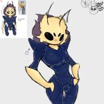 amberfly_(hoshikodomo) ambiguous_gender antennae_(anatomy) arthropod athletic athletic_male bee crossgender female fluffy hands_on_hips hi_res hollow_knight:_silksong hollow_knight_(franchise) hoshi_kodomo hymenopteran insect male neck_tuft sparkles sparkling_eyes team_cherry tuft