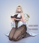  1girl absurdres aponia blue_eyes breasts brown_hair dark_night_(darkotl) full_body grabbing_own_breast high_heels highres honkai_(series) honkai_impact_3rd large_breasts large_variant_set long_hair looking_at_viewer nun pussy_juice solo variant_set veil 