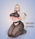  1girl absurdres aponia blue_eyes breasts brown_hair dark_night_(darkotl) full_body grabbing_own_breast high_heels highres honkai_(series) honkai_impact_3rd large_breasts large_variant_set long_hair looking_at_viewer nun pussy_juice solo variant_set 