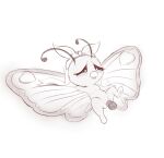 2014 absurd_res antennae_(anatomy) anthro arthropod bow_accessory bow_only bow_ribbon breasts butterfly butterfree buttershe digital_drawing_(artwork) digital_media_(artwork) dildo dildo_in_vagina dildo_insertion eyelashes fangs featureless_breasts female front_view generation_1_pokemon genitals heart_symbol hi_res insect lepidopteran looking_pleasured lying masturbation meraence narrowed_eyes nintendo on_back open_mouth penetration pokemon pokemon_(species) sex_toy sex_toy_in_vagina sex_toy_insertion simple_background sketch small_breasts solo spread_legs spreading teeth vaginal vaginal_penetration vulva white_background wings