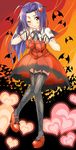  bat blush dress fingerless_gloves garter_belt gloves heart idolmaster idolmaster_(classic) kantoku_(style) miura_azusa my_dear_vampire one_eye_closed piromizu red_footwear shoes solo thighhighs too_many too_many_bats too_many_hearts vampire 