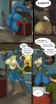 2025 3_toes 5_fingers absurd_res aegis_(swordfox) alpha_pokemon anthro areola belt bethesda_game_studios bottle_cap breasts canid chest_spike clothed clothed_male clothing coat comic crossover dialogue duo english_text fallout fallout:_pca fangs feet female fingers game_freak generation_4_pokemon generation_5_pokemon genitals hand_spike hat headgear headwear herdier hi_res inside larger_female leg_markings lucario male mammal markings microsoft nintendo nipples nude nude_female nude_female_clothed_male open_mouth outside phelpsfilchat pokemon pokemon_(species) pokemorph post-apocalyptic satchel size_difference speech_bubble spike_(anatomy) spikes spikes_(anatomy) standing storage_box storage_container teeth text thigh_markings thought_bubble toes tongue topwear unnamed_character vulva yellow_eyes