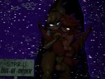 4:3 anal anal_penetration anthro balls bear breasts brown_body brown_fur canid canine dumpsterdivingfox duo eye_contact fexa_(cryptiacurves) five_nights_at_freddy's fox foxy_(fnaf) freddy_(fnaf) fredina's_nightclub frenni_(cryptiacurves) full_nelson fur genitals glowing glowing_eyes gynomorph gynomorph/gynomorph gynomorph_penetrated gynomorph_penetrating hi_res intersex intersex/intersex intersex_penetrated intersex_penetrating looking_at_another mammal penetration red_body red_fur scottgames sex size_difference smile standing standing_sex