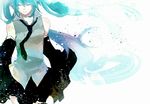  aqua_eyes aqua_hair bad_id bad_pixiv_id closed_eyes detached_sleeves green_hair hatsune_miku highres long_hair naga-no necktie skirt solo twintails very_long_hair vocaloid 